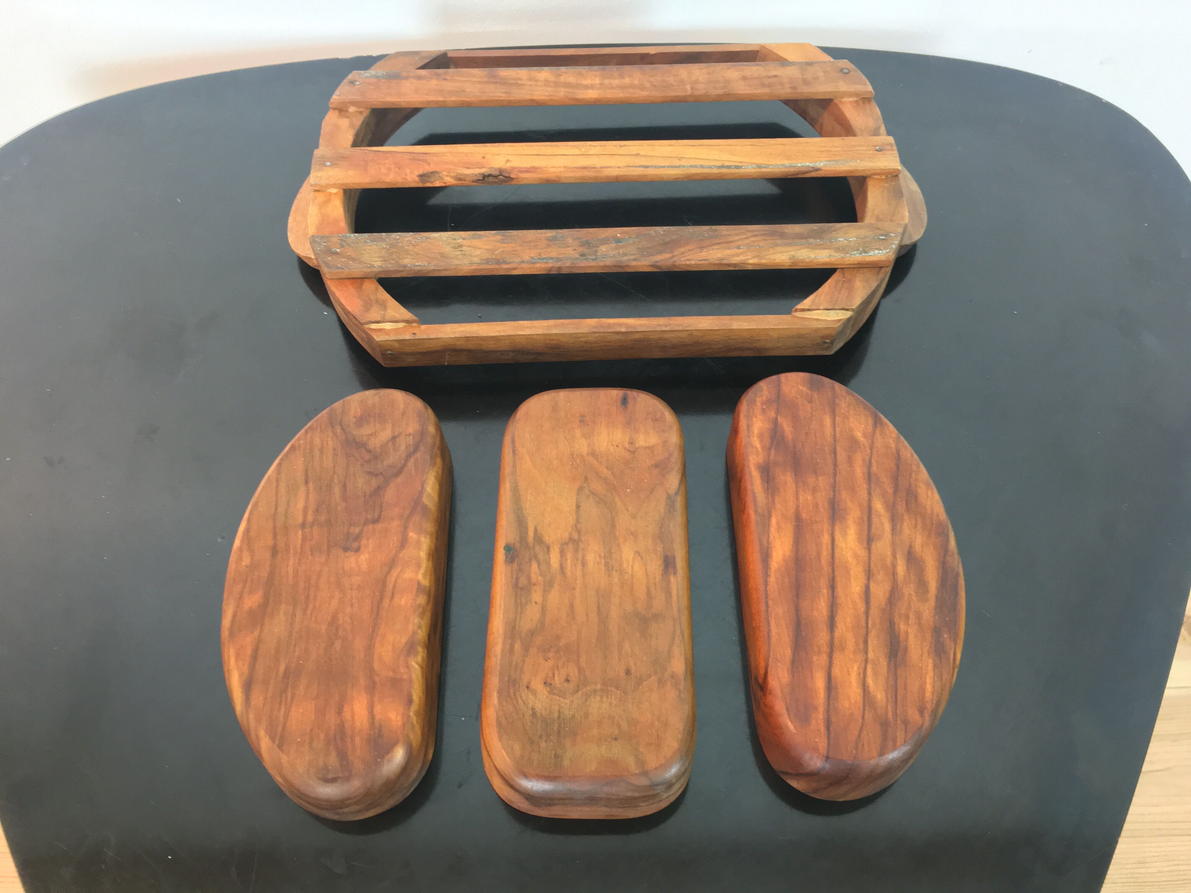 Teak aperitif service, vintage Scandinavian cups