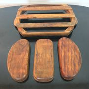 Teak aperitif service, vintage Scandinavian cups