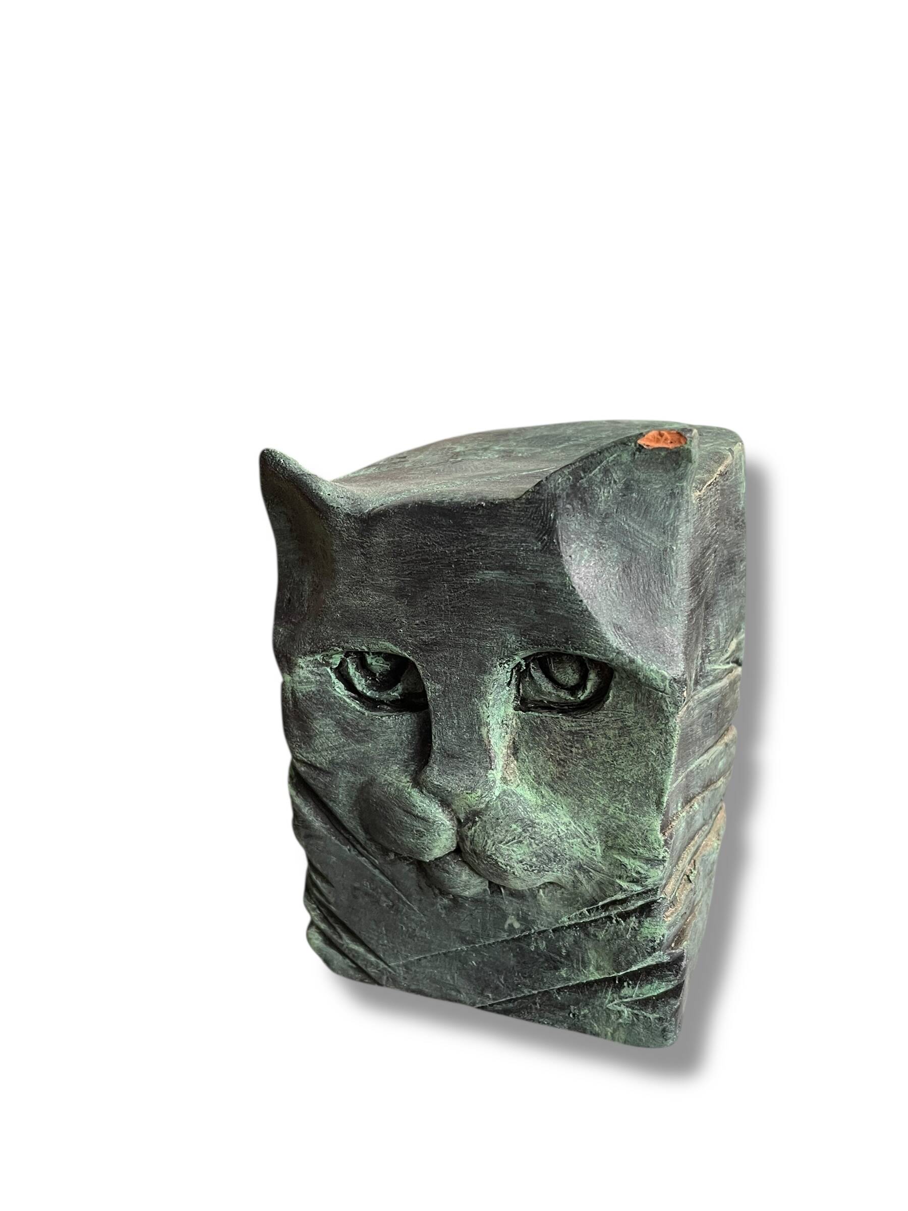 Cat Modernist Terracotta Sculpture