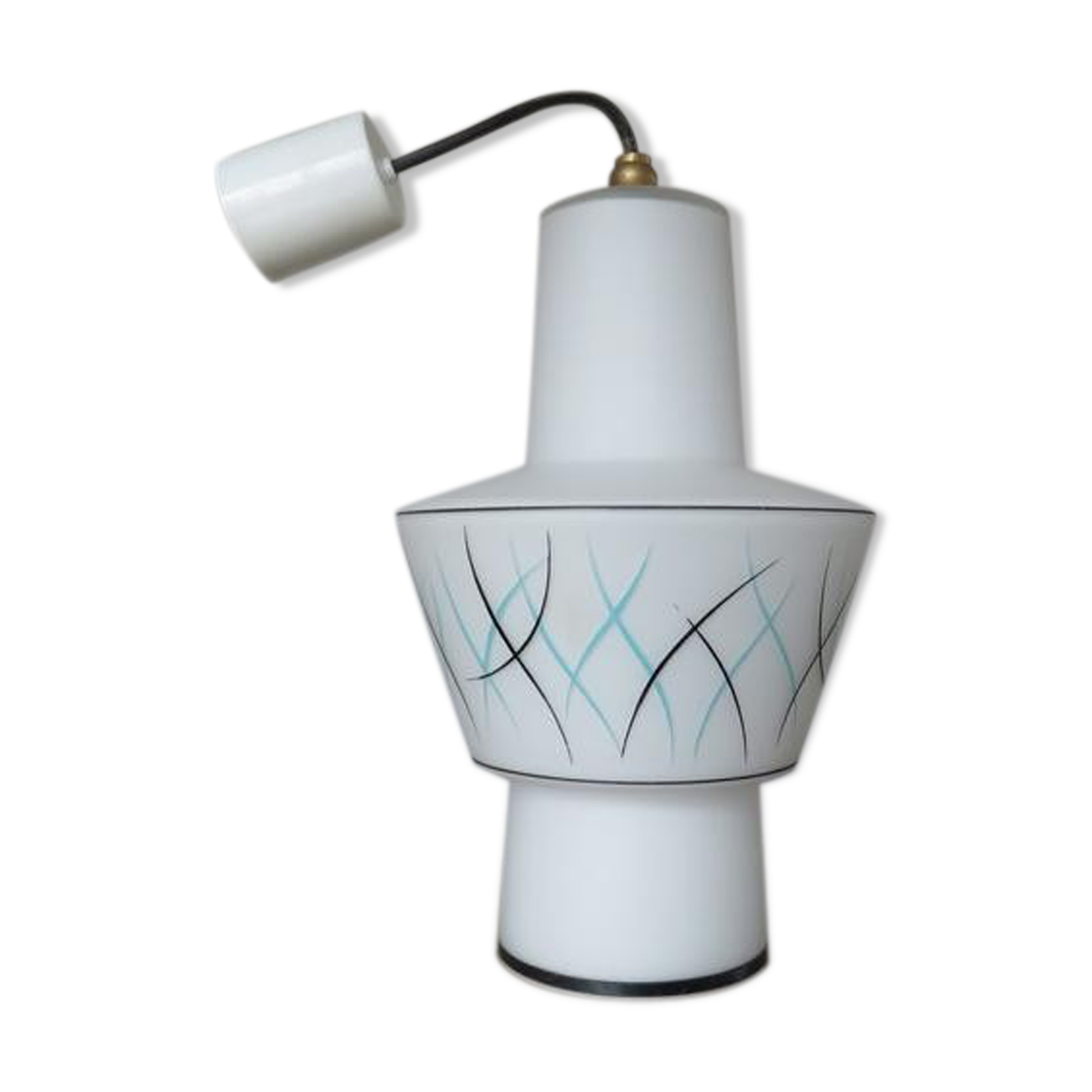 Hanging in opaline geometric patterns 60s