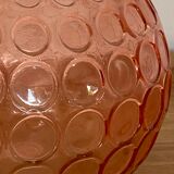 Pink round ball vase in glass