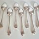 Dessert spoons, silver coffee spoons, small Baguette spoons.