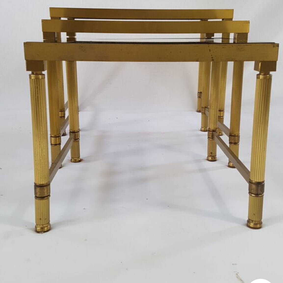Vintage 70s brass nesting table