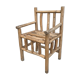 Fauteuil art-populaire en bois brut, circa 1950
