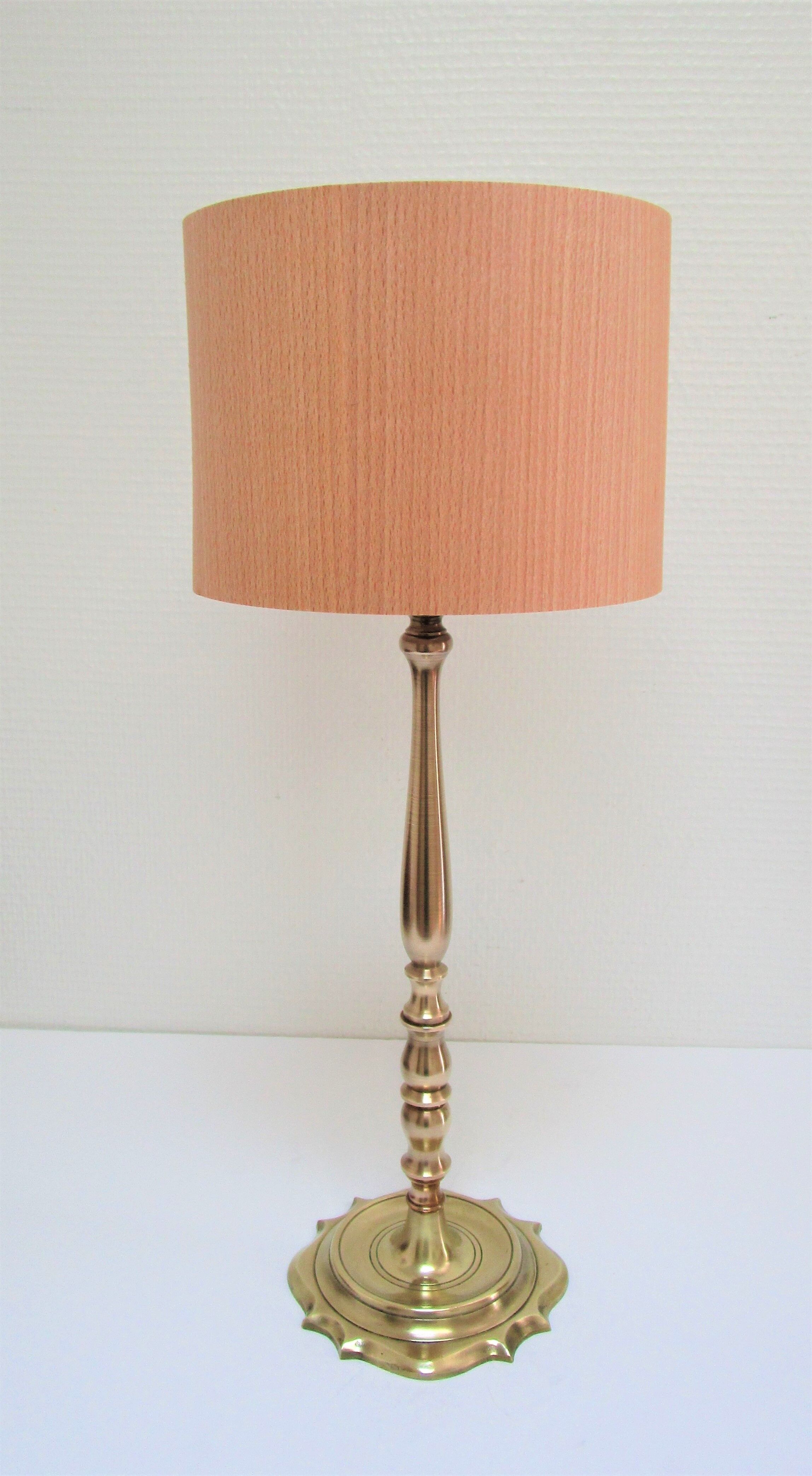 Solid brass lamp foot turned vintage