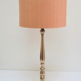 Solid brass lamp foot turned vintage