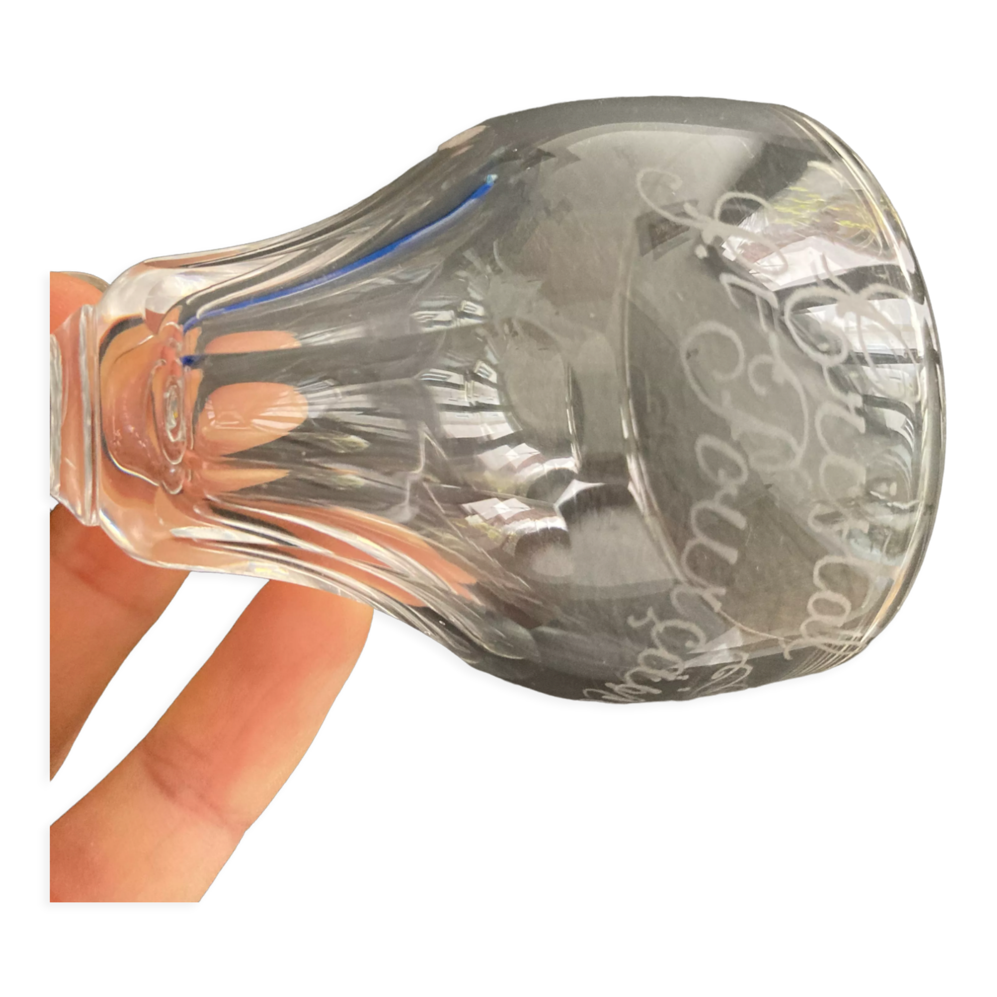 Set 9 crystal wine glasses engraved Saint Pourçain