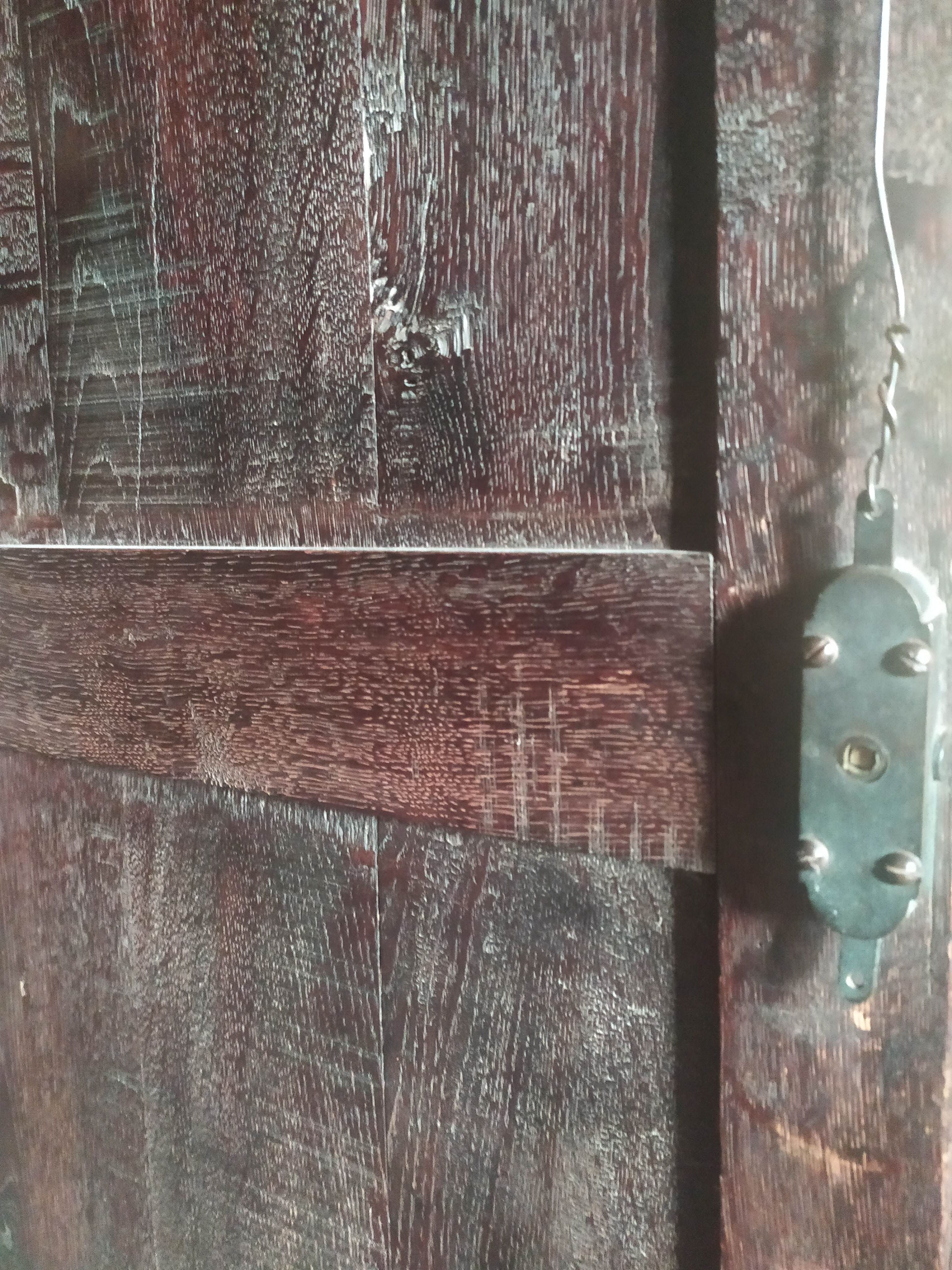 Old cabinet door carved solid oak