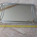 Antique mirror and chrome tray from the Art Deco period 1930