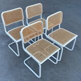 Set of 4 Cesca b32 model chairs in white