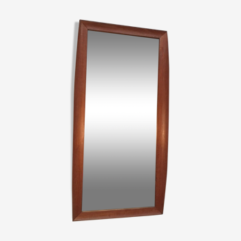 Miroir scandinave danois teck 1960  - 37x74cm