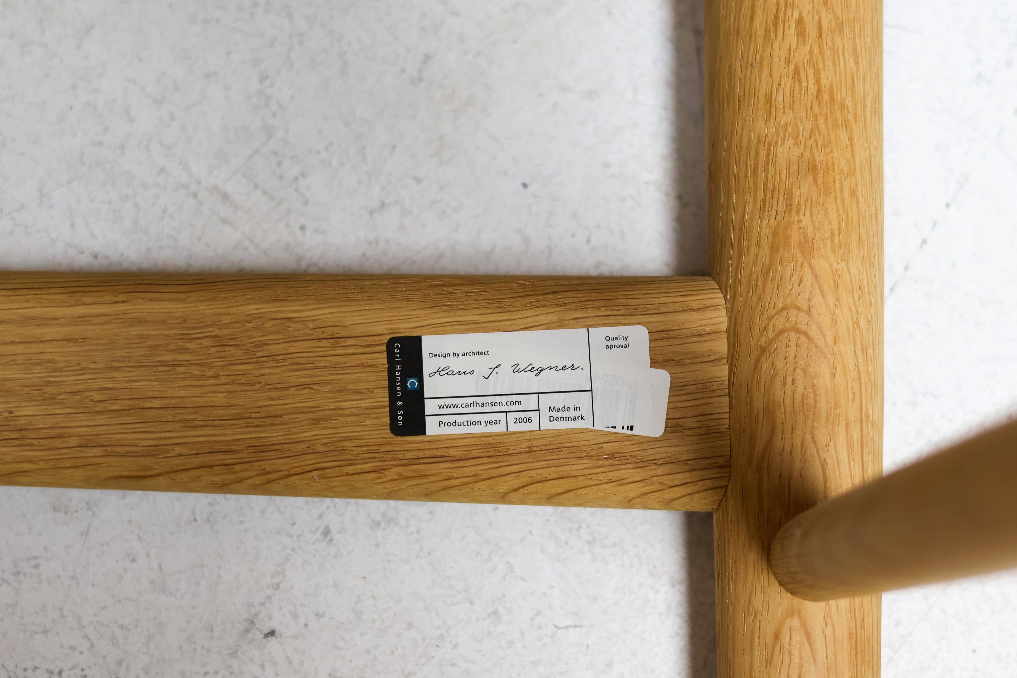 CH36 dining chair, matched, in soap-treated oak by Hans J. Wegner for Carl Hansen.