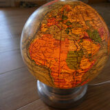 Light earth globe in vintage J-Forest glass from the 1940s