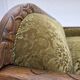 1950s, Danish 3-seater sofa, green furniture velour, oak wood.