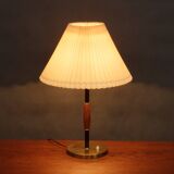 Brass and teak desk lamp