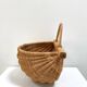 Large hanging wicker rattan basket - 1970s