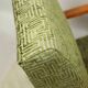 Art Deco armchair in green geometric jacquard by Kropacek Kozelek 1950