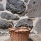 Small wicker basket with handles