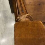 Bureau 1 tiroir en bois massif chêne pieds tournés et sculptés 89x62cm