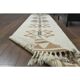 1970s Vintage Turkish Hand-Knotted Wool Cotton Beige Runner Rug 87x366