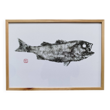 Framed art print, "Gyotaku of a bar"