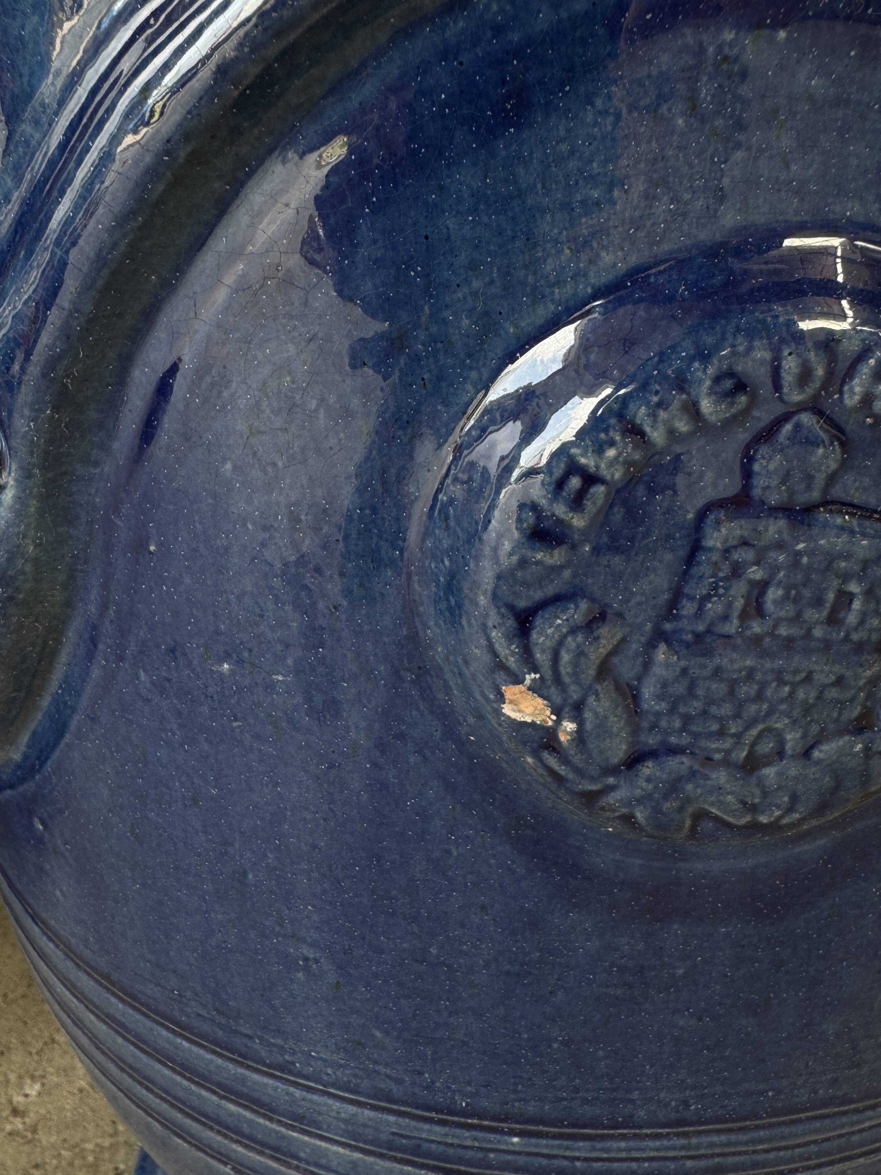 Traditional blue enamelled Anduze vase – Model No. 3 - 3