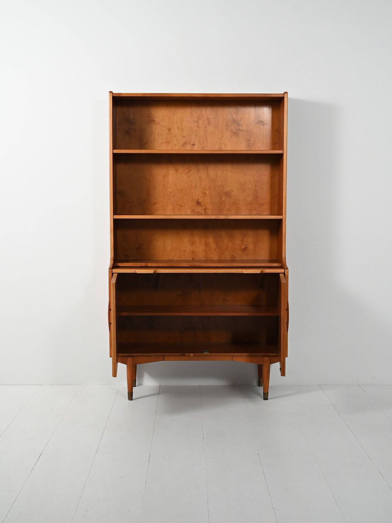Bibliothèque en teck Hugo Troeds avec bureau escamotable