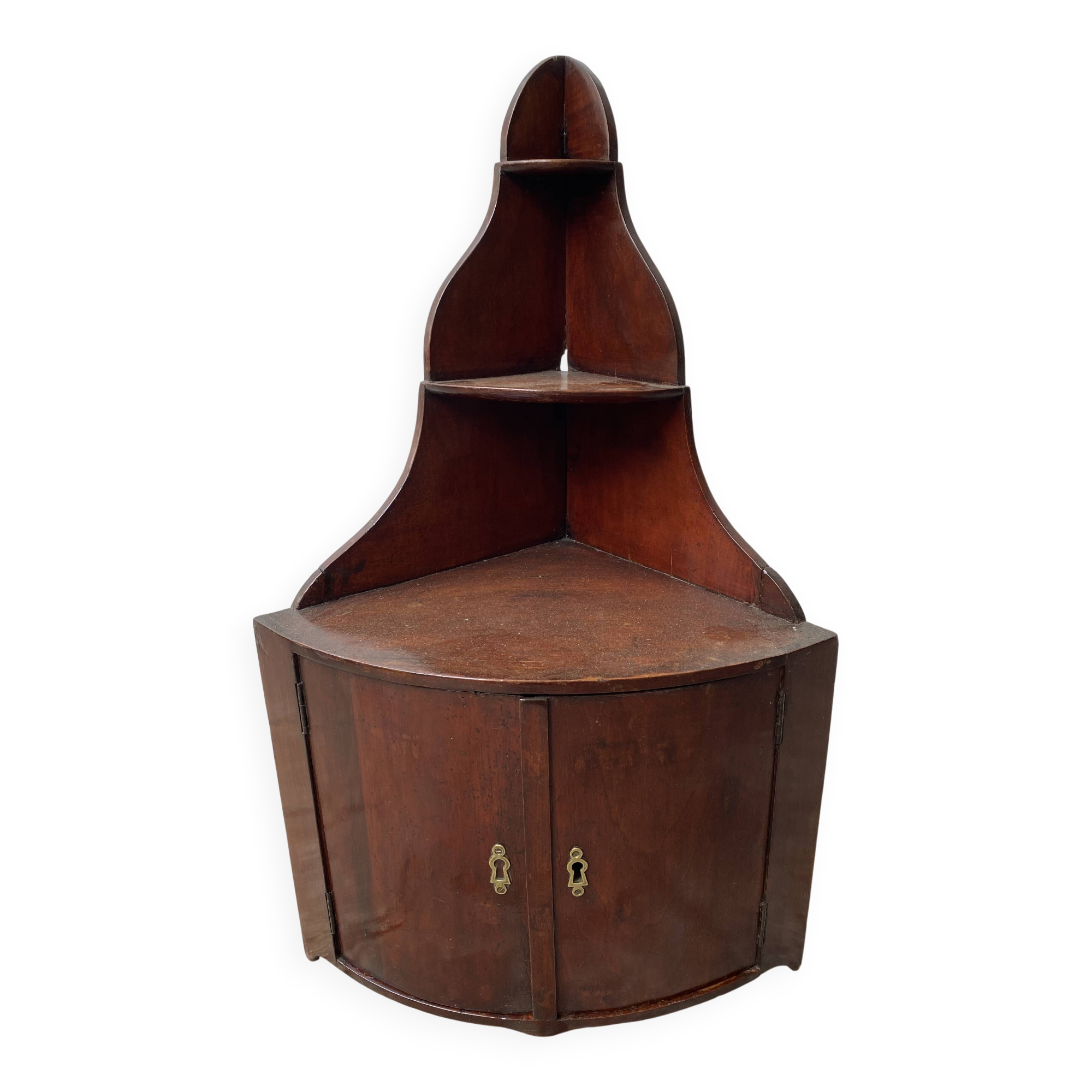 19th century mahogany corner wall shelf