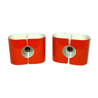 Vintage Stilux Milano pair of orange sconces