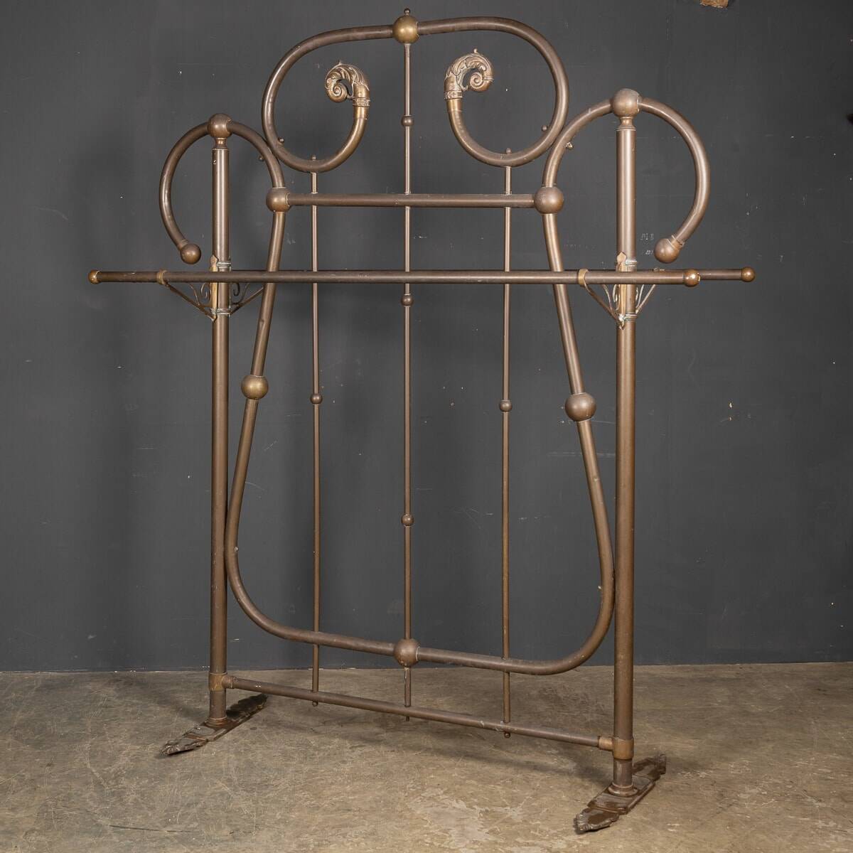Antique 19thc victorian pair of brass coat stands c.1890