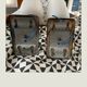 Pair of art deco wall light black and gold - 50s