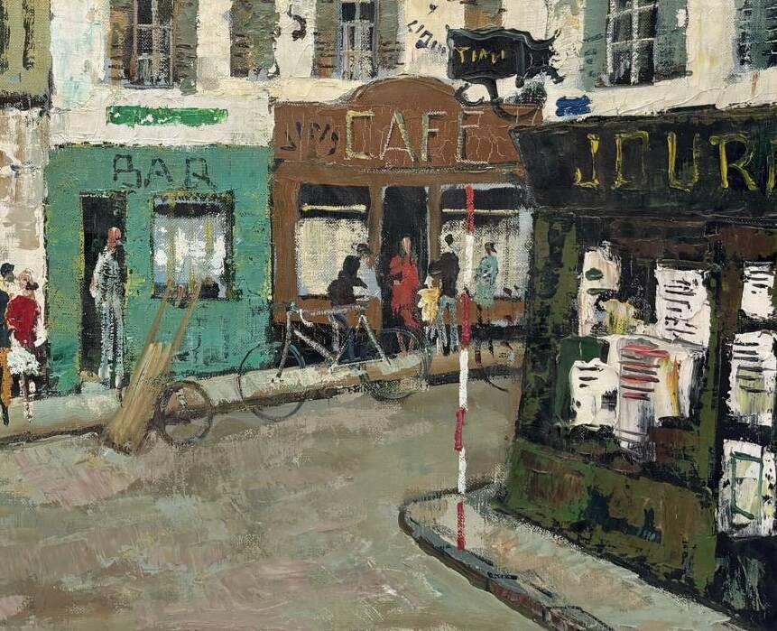 Lively street Jacques Bouyssou Oil on canvas