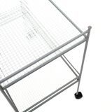 1980s metal and glass serving trolley