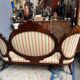 Antique baroque canapé. Mahogany, carved.