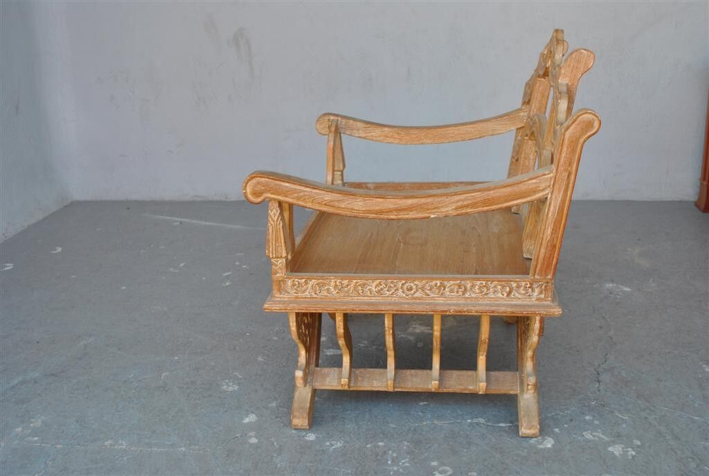 Chinese dignitary armchair in patinated oak