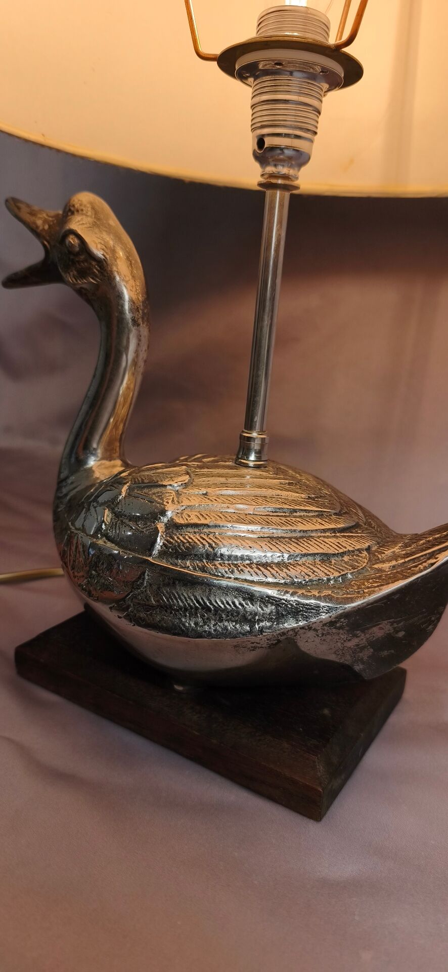 Lampe mid-century canard métal argenté
