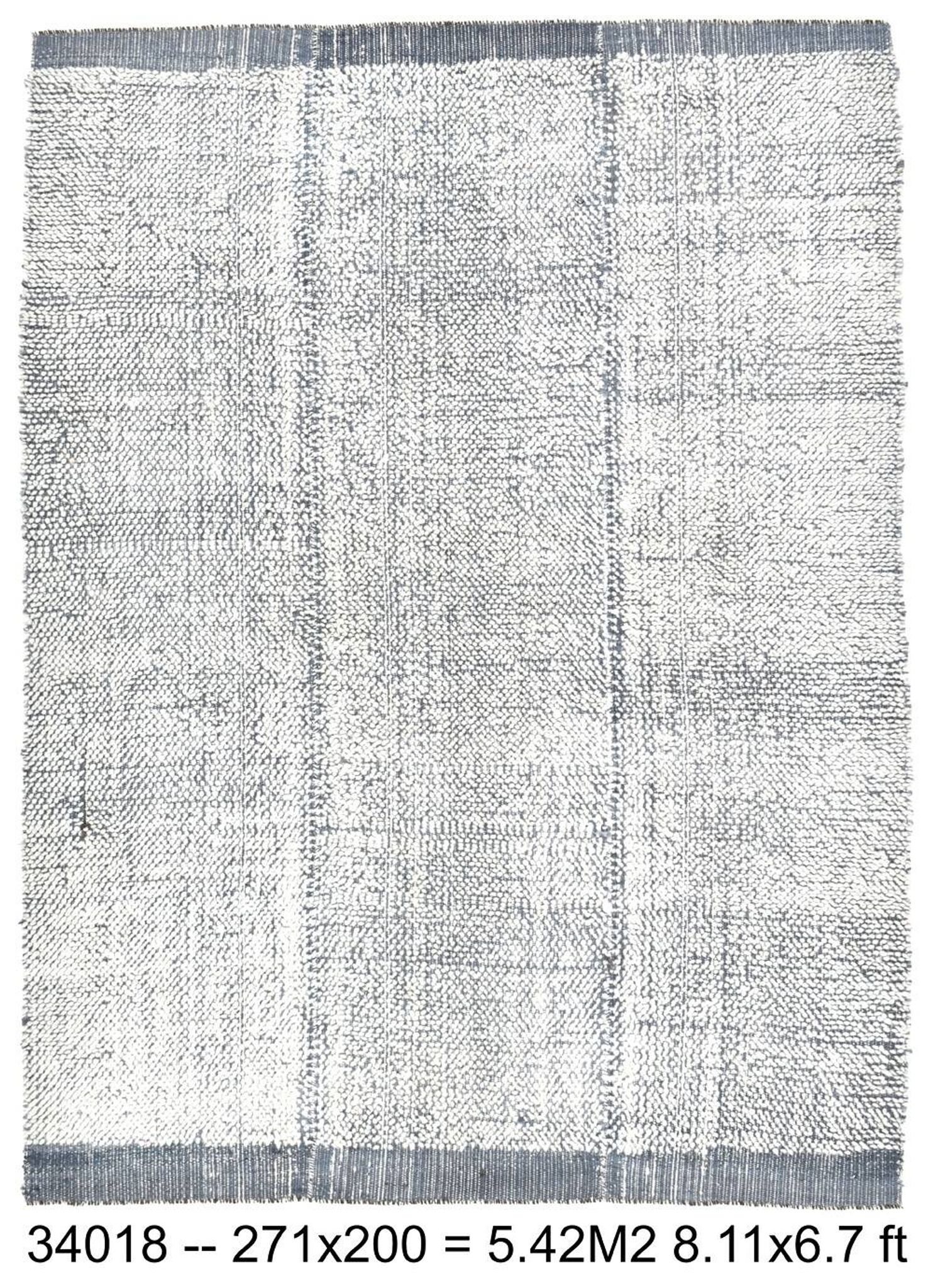 7x9 Blue White Modern Vintage Rug, 200x271Cm SK 34018 FREE SHIPPING