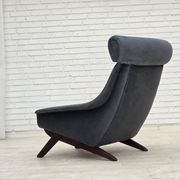 1970s, Danish design by Illum Wikkelsø, reupholstered armchair, leather.