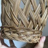 Vintage woven wicker plant pot cover