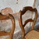 Set of 7 antique chairs canning and wood 1900s