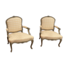 Pair of armchairs back to the queen stamped Jean-Baptiste Lelarge Louis XV period