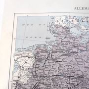 Old map of Germany 43x43cm from 1950