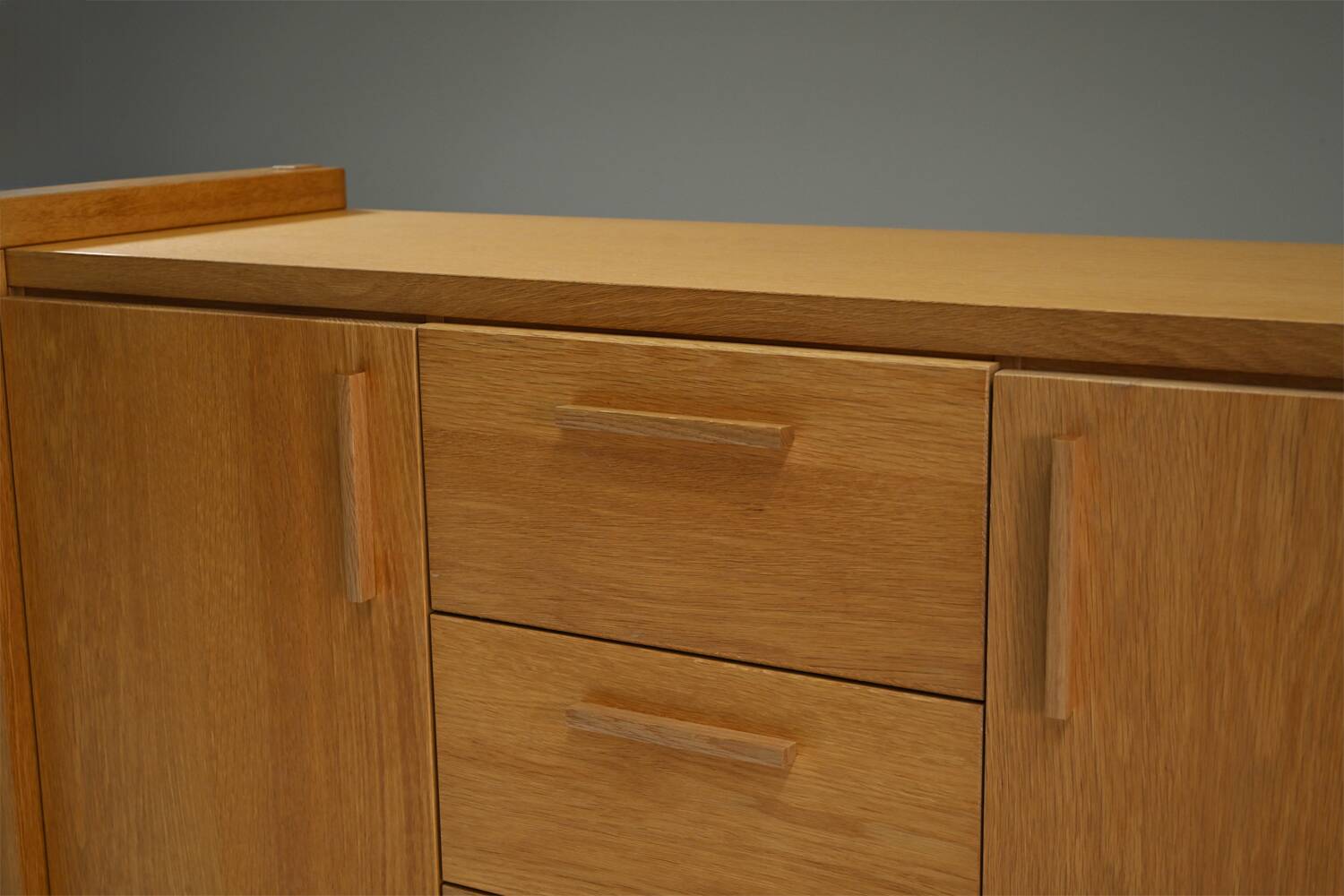 Large brustalist oak sideboard, Belgium.