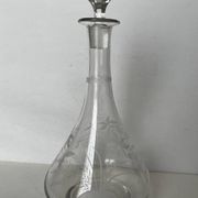 Etched glass carafe