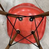 Set of 6 vintage red DSW chairs by Charles and Ray Eames