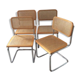 Lot of 4 chairs Marcel Breuer Cesca B32