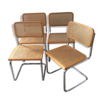 Lot de 4 chaises Marcel Breuer Cesca B32