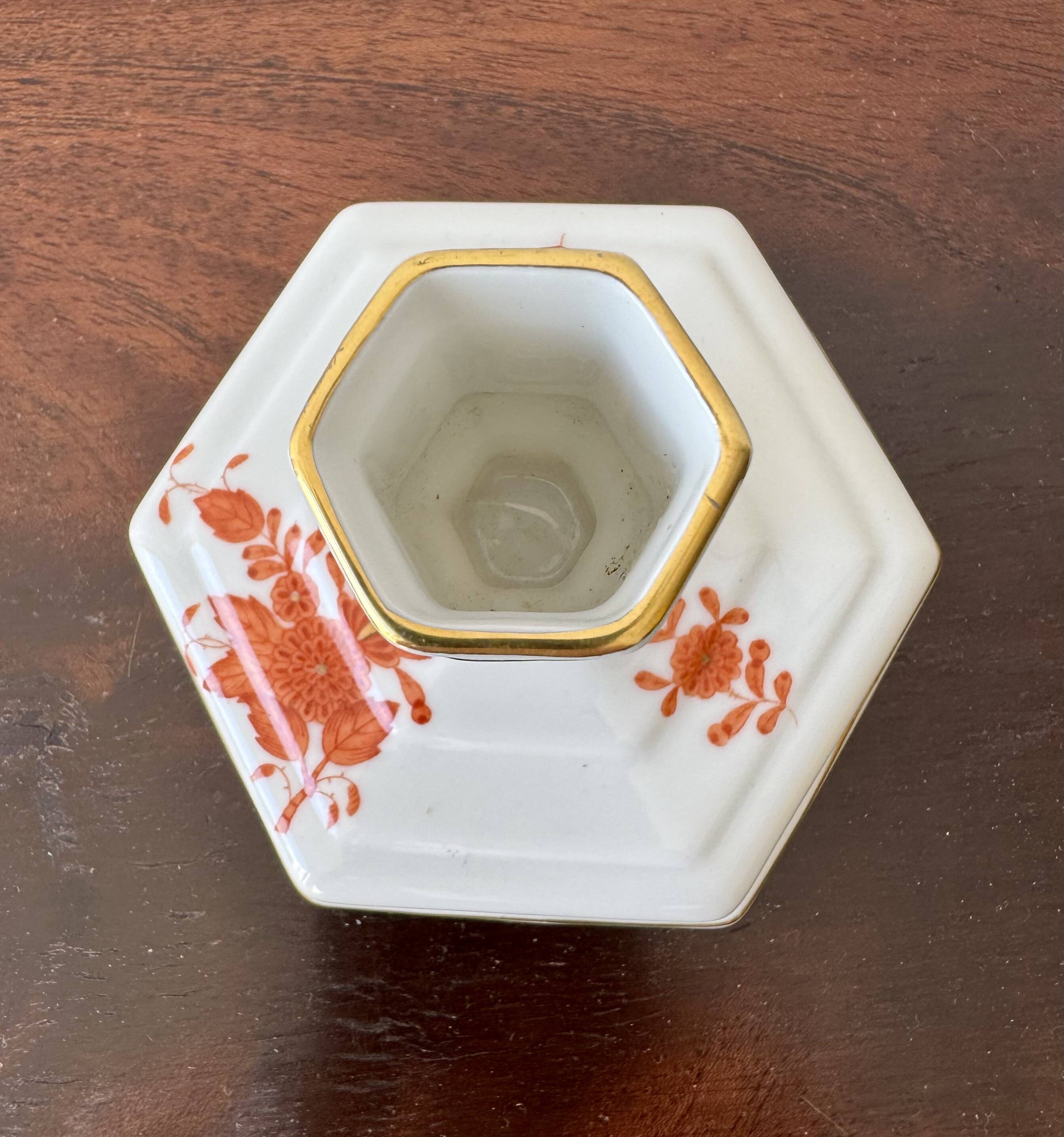 Porcelain Candlestick Orange by Herend