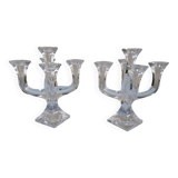 Paire de chandeliers en cristal Villeroy