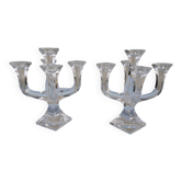 Paire de chandeliers en cristal Villeroy
